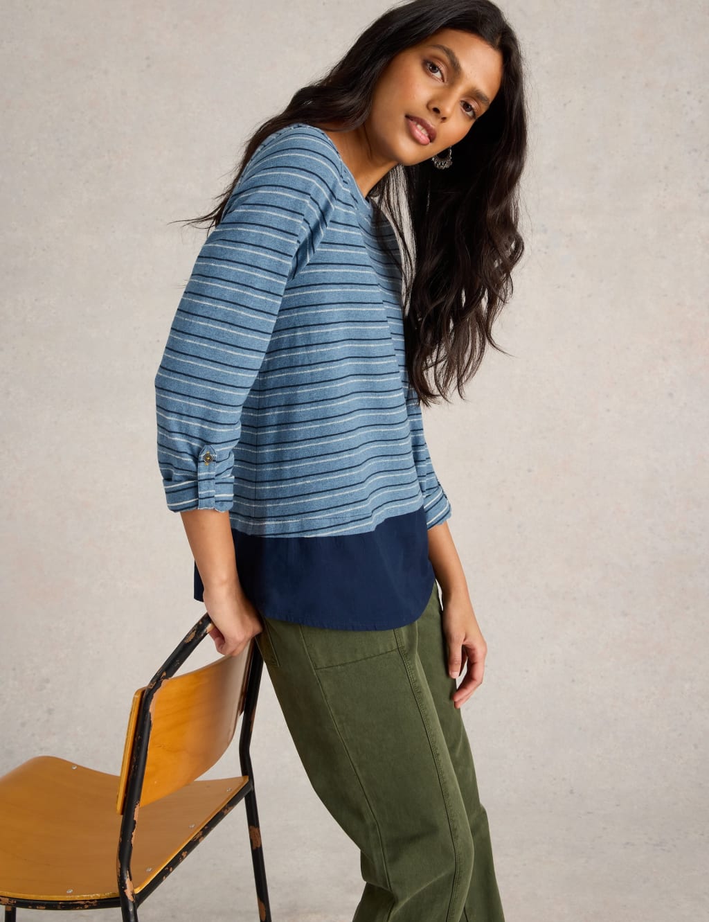 Pure Cotton Striped Longline Top 3 of 6