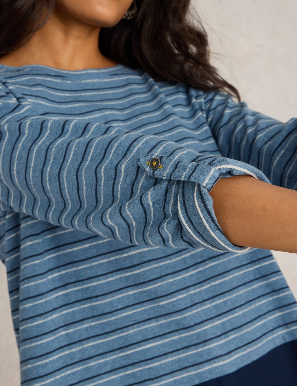 Pure Cotton Striped Longline Top 5 of 6