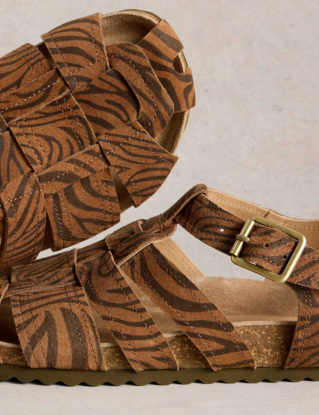 Suede Animal Print Footbed Sandals 5 of 5