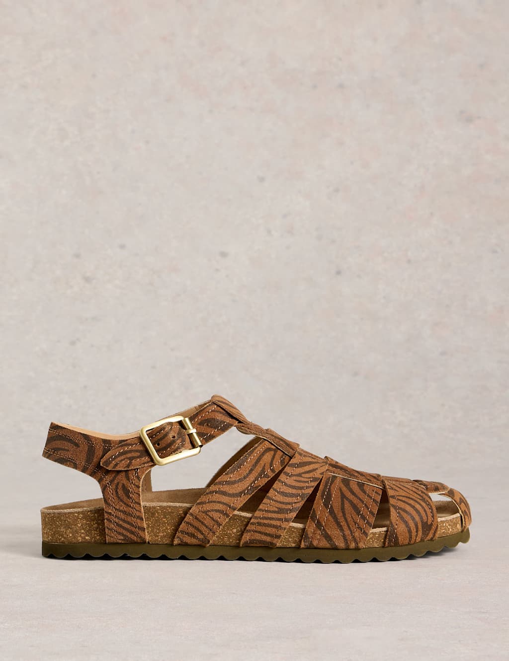Suede Animal Print Footbed Sandals 2 of 5