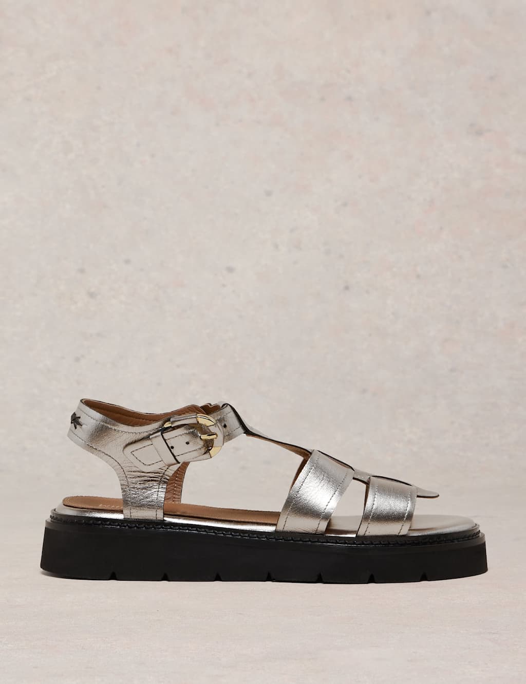 Leather Metallic Platform Sandals 1 of 4