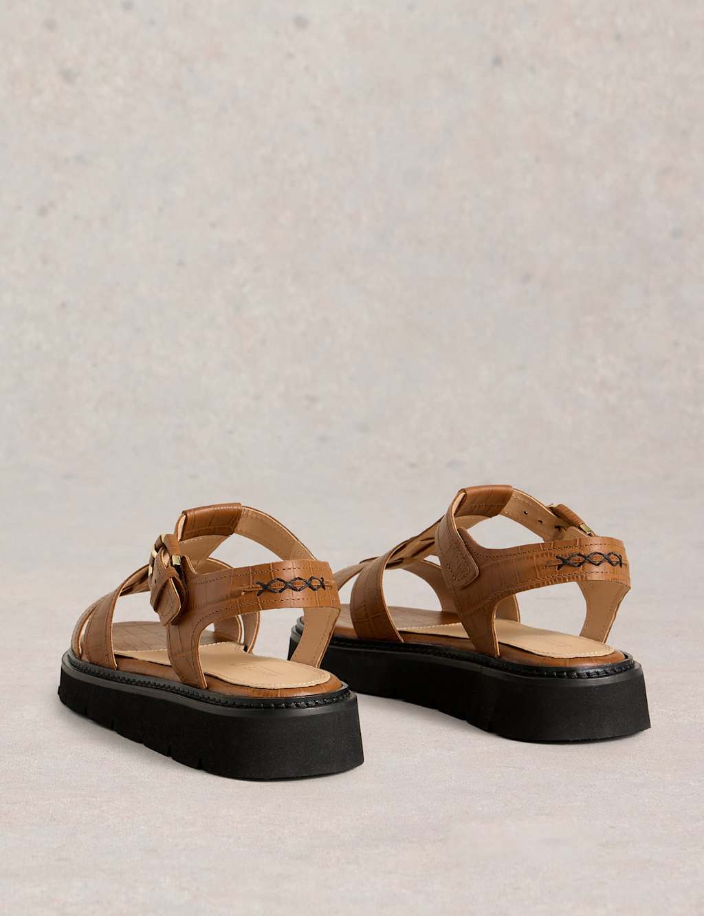 Leather Metallic Platform Sandals 3 of 4