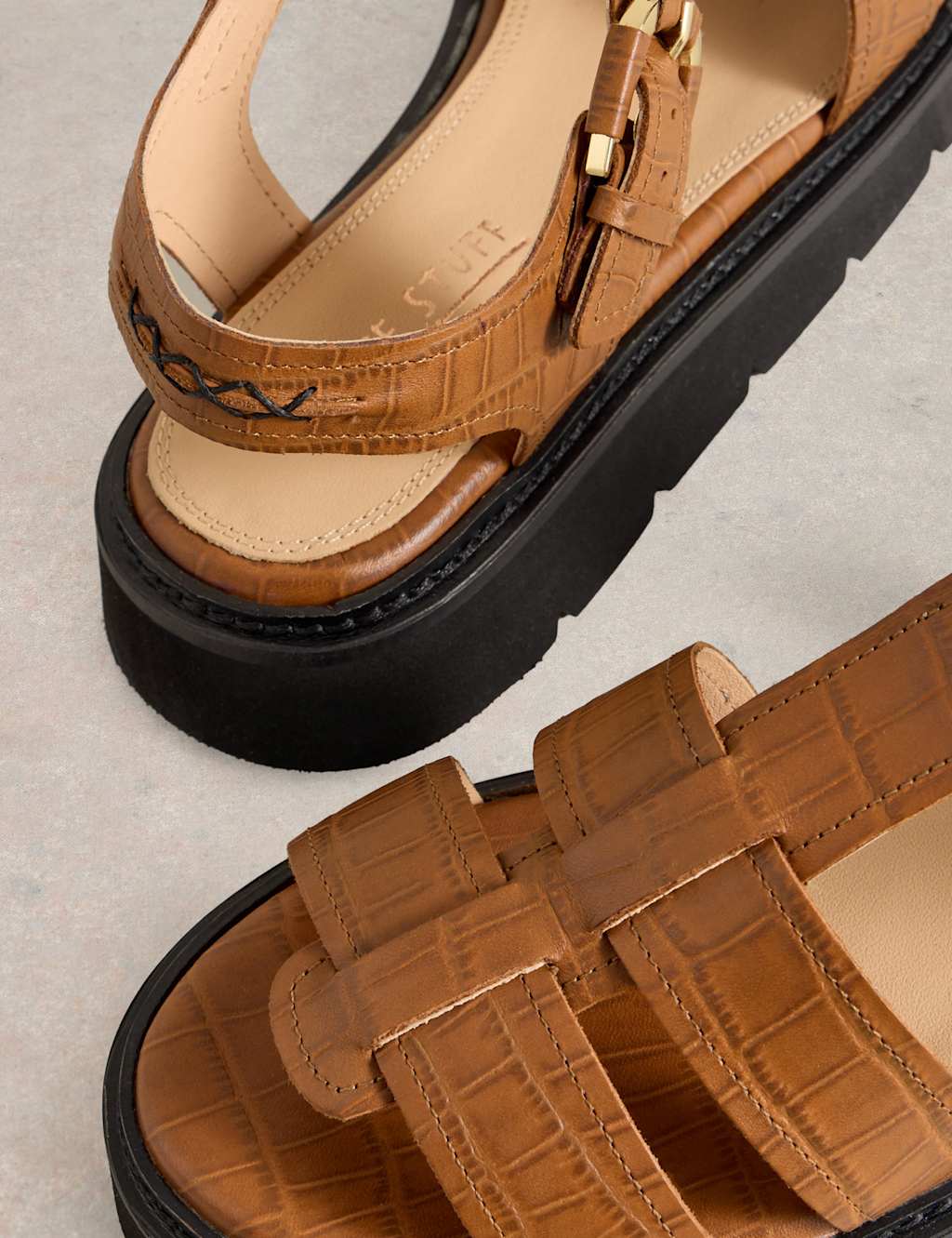 Leather Metallic Platform Sandals 4 of 4