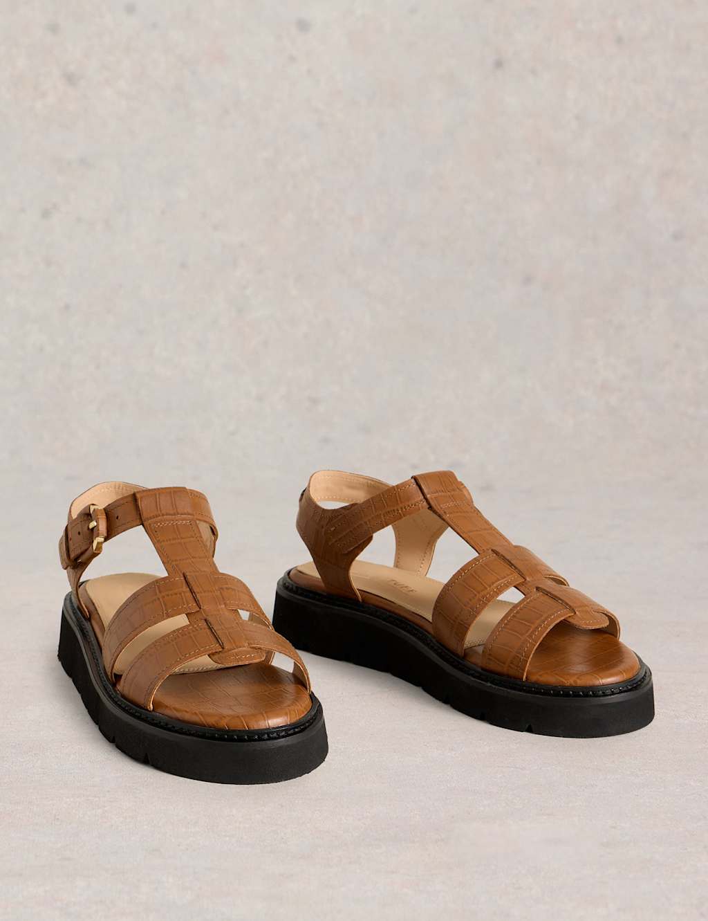 Leather Metallic Platform Sandals 2 of 4