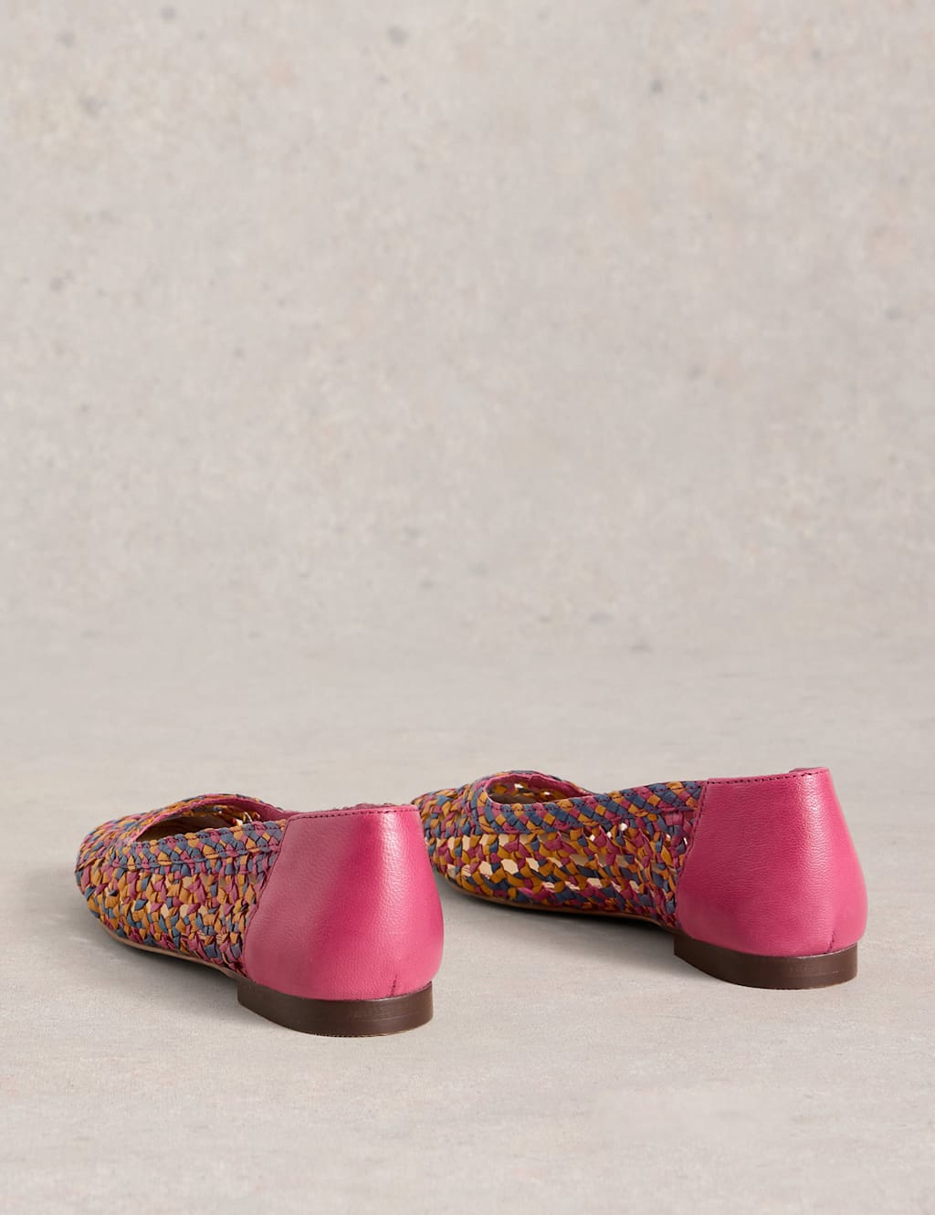 Leather Woven Colour Block Ballet Pumps 3 of 4