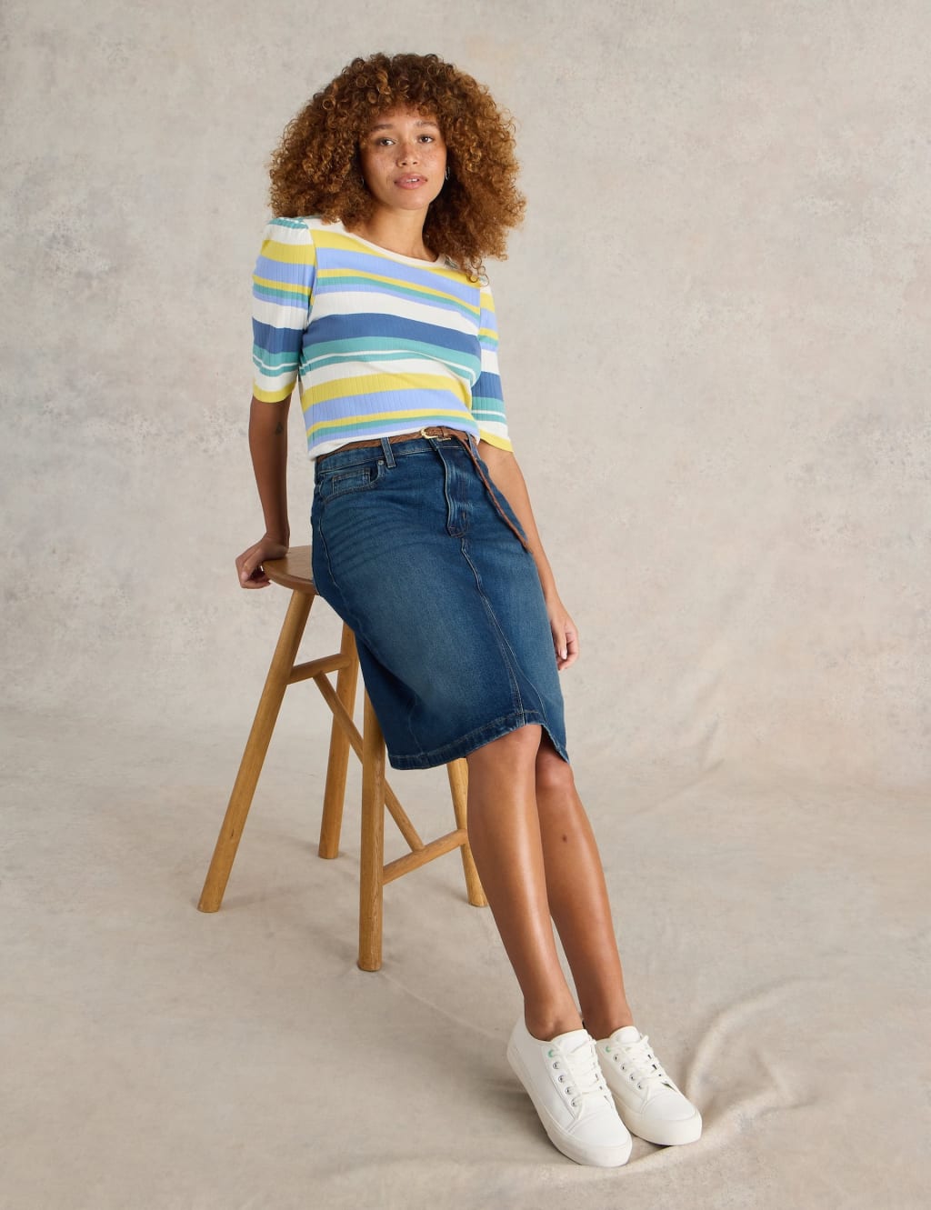 White denim skirt marks and spencer on sale