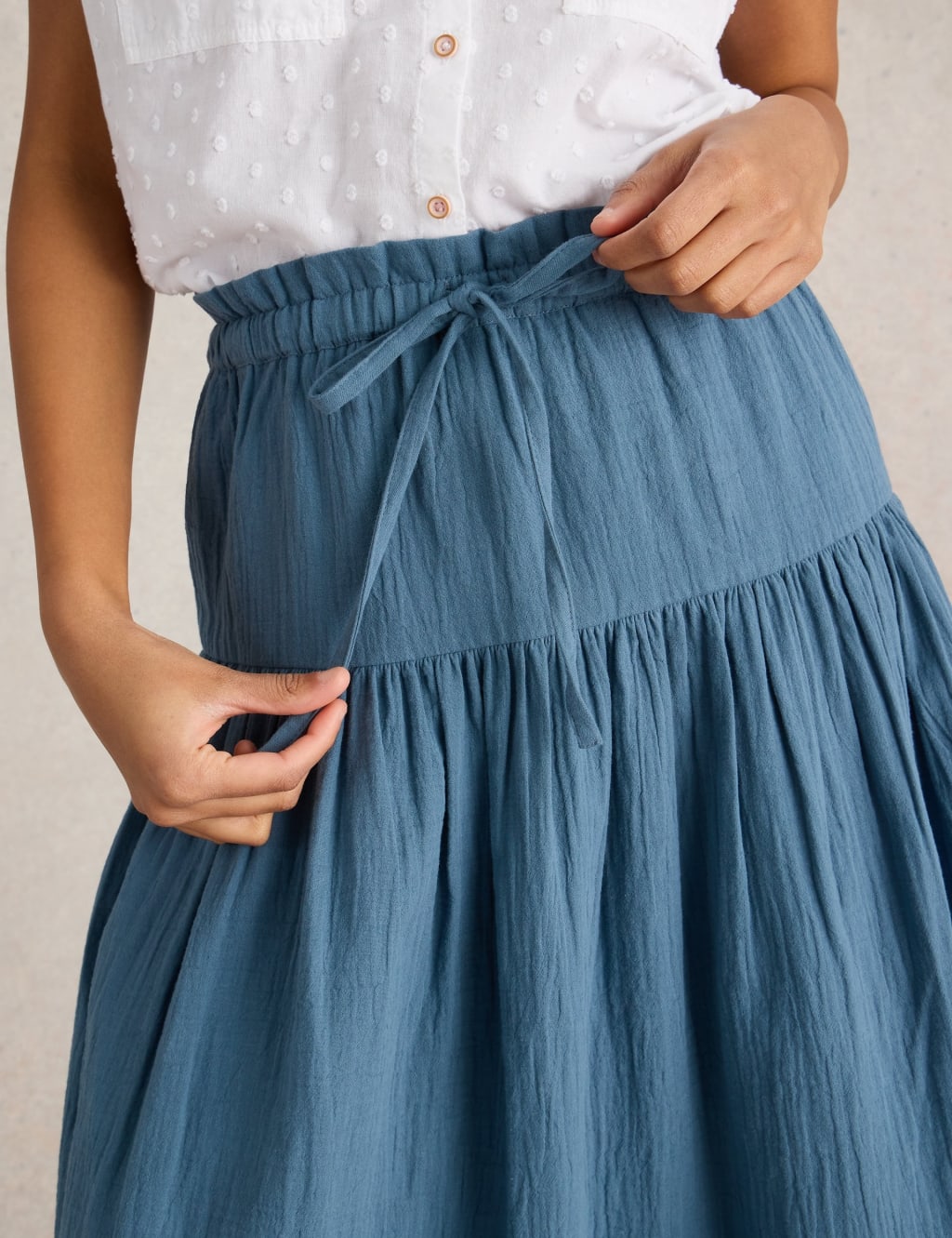 Elastic waist longline jersey skirt cheap