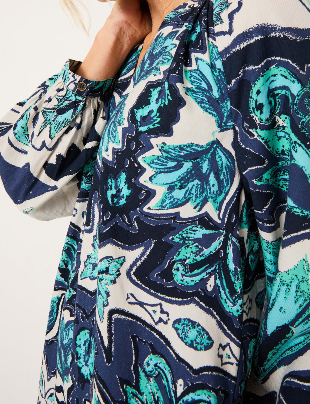Cotton Rich Printed Mini Swing Dress 4 of 4