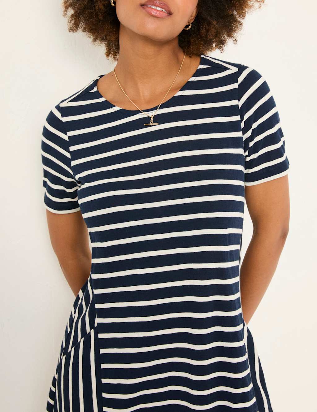 Cotton Rich Striped Mini Skater Dress 4 of 5