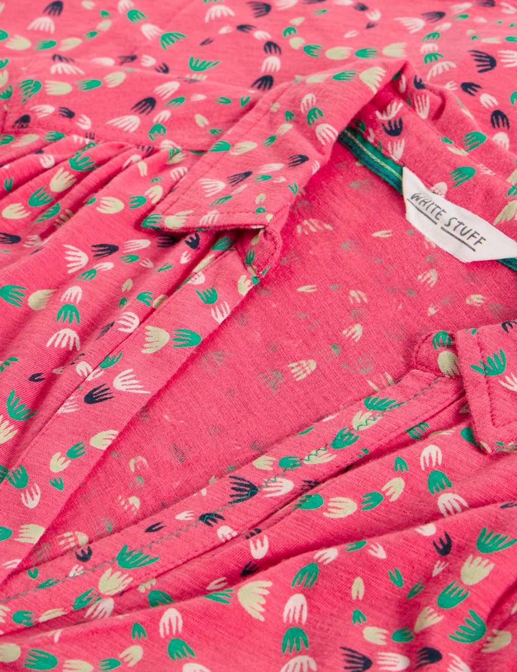Pure Cotton Floral Collared V-neck Button Through Shirt 6 of 6