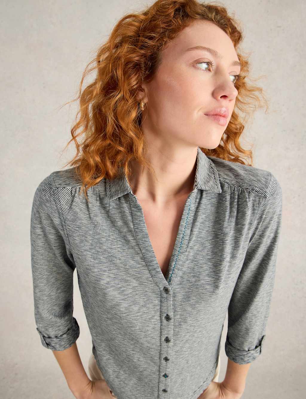 Pure Cotton Jersey Striped Shirt 5 of 6