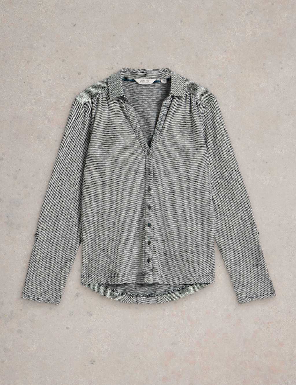 Pure Cotton Jersey Striped Shirt 2 of 6