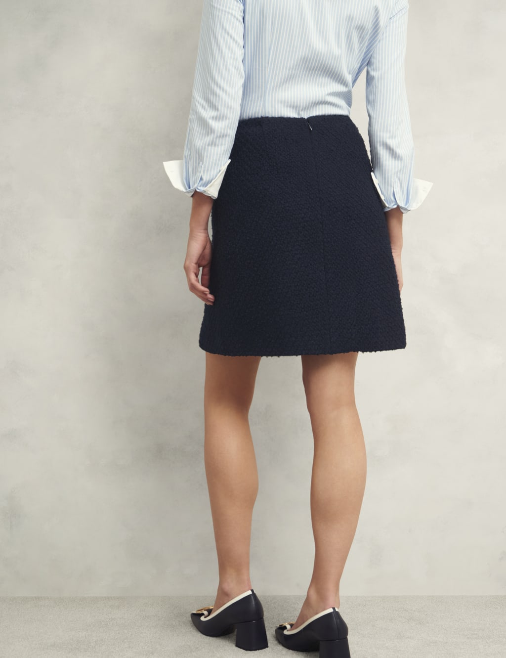 Wool Blend Textured Mini A-Line Skirt 4 of 7