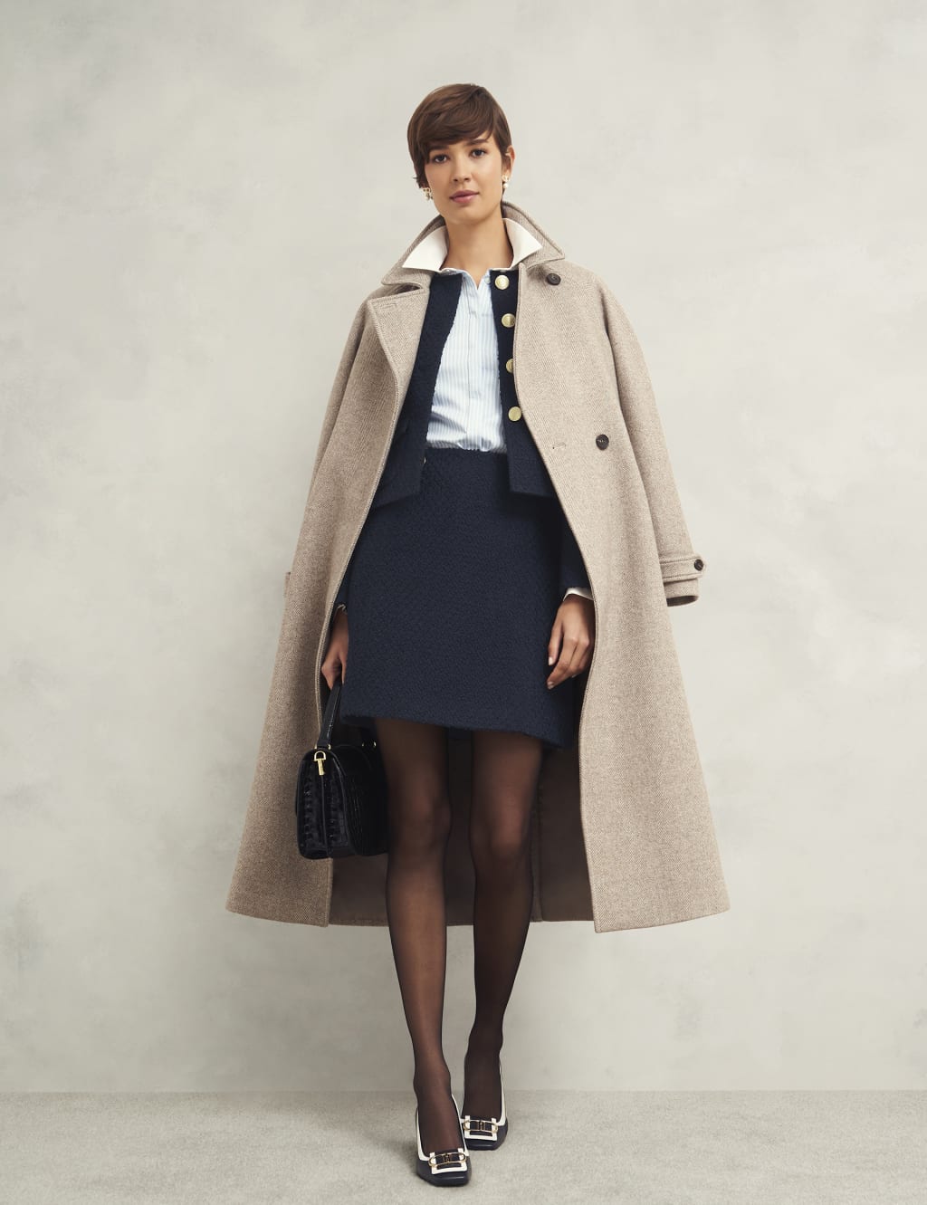 Wool Blend Textured Mini A-Line Skirt 7 of 7
