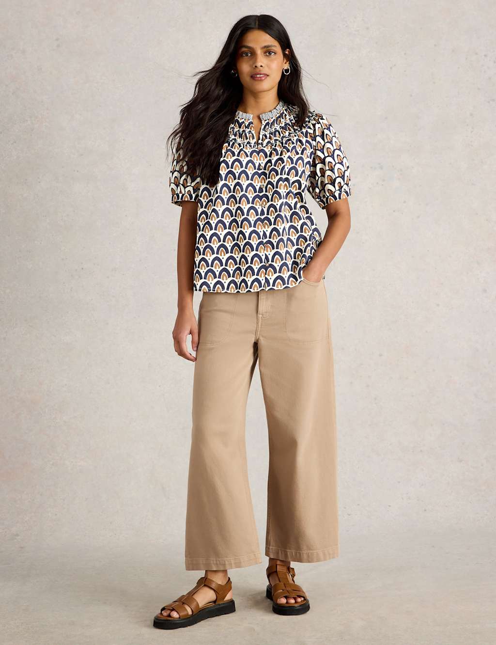 Pure Cotton Printed Notch Neck Top 3 of 6