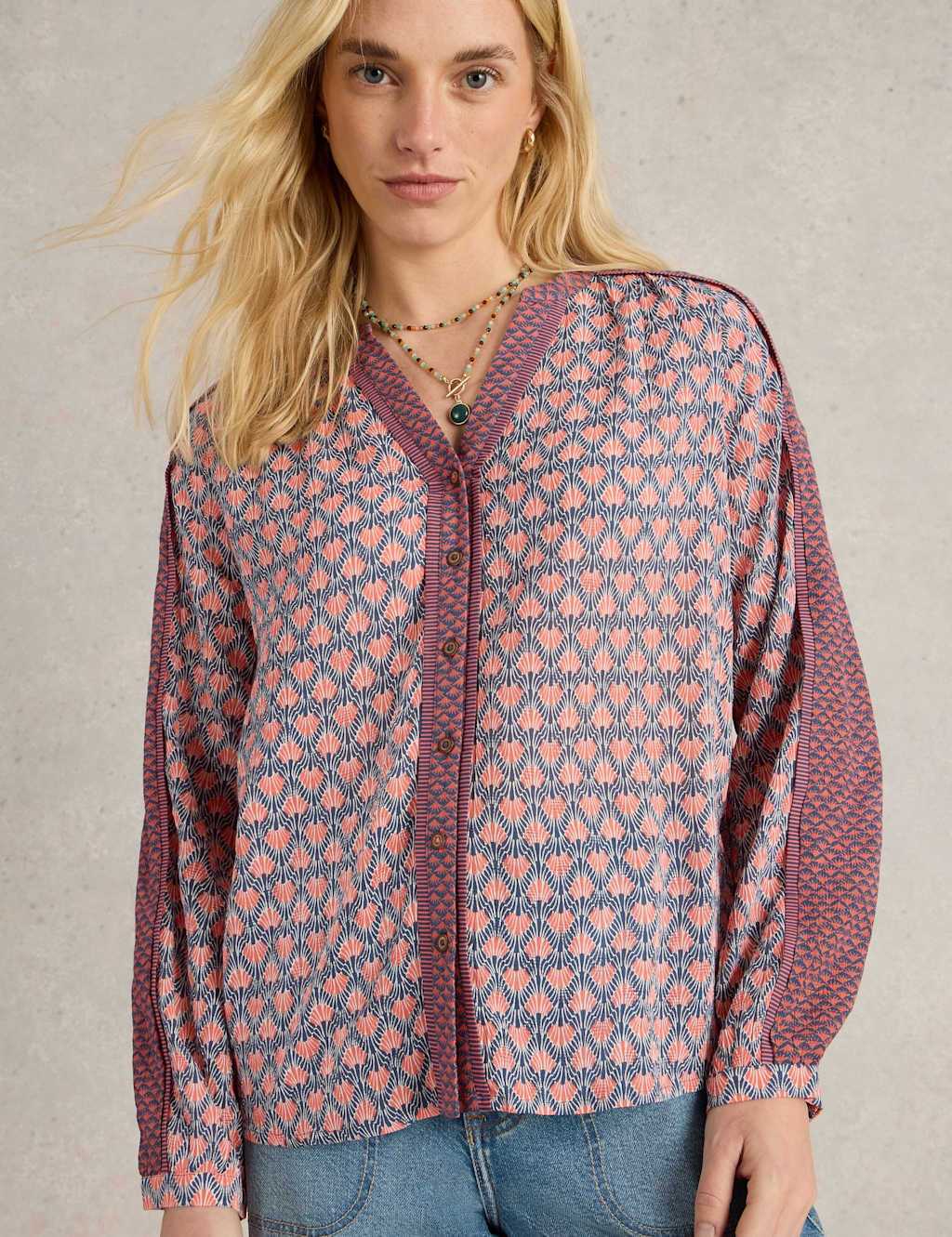 Printed Notch Neck Top 5 of 6