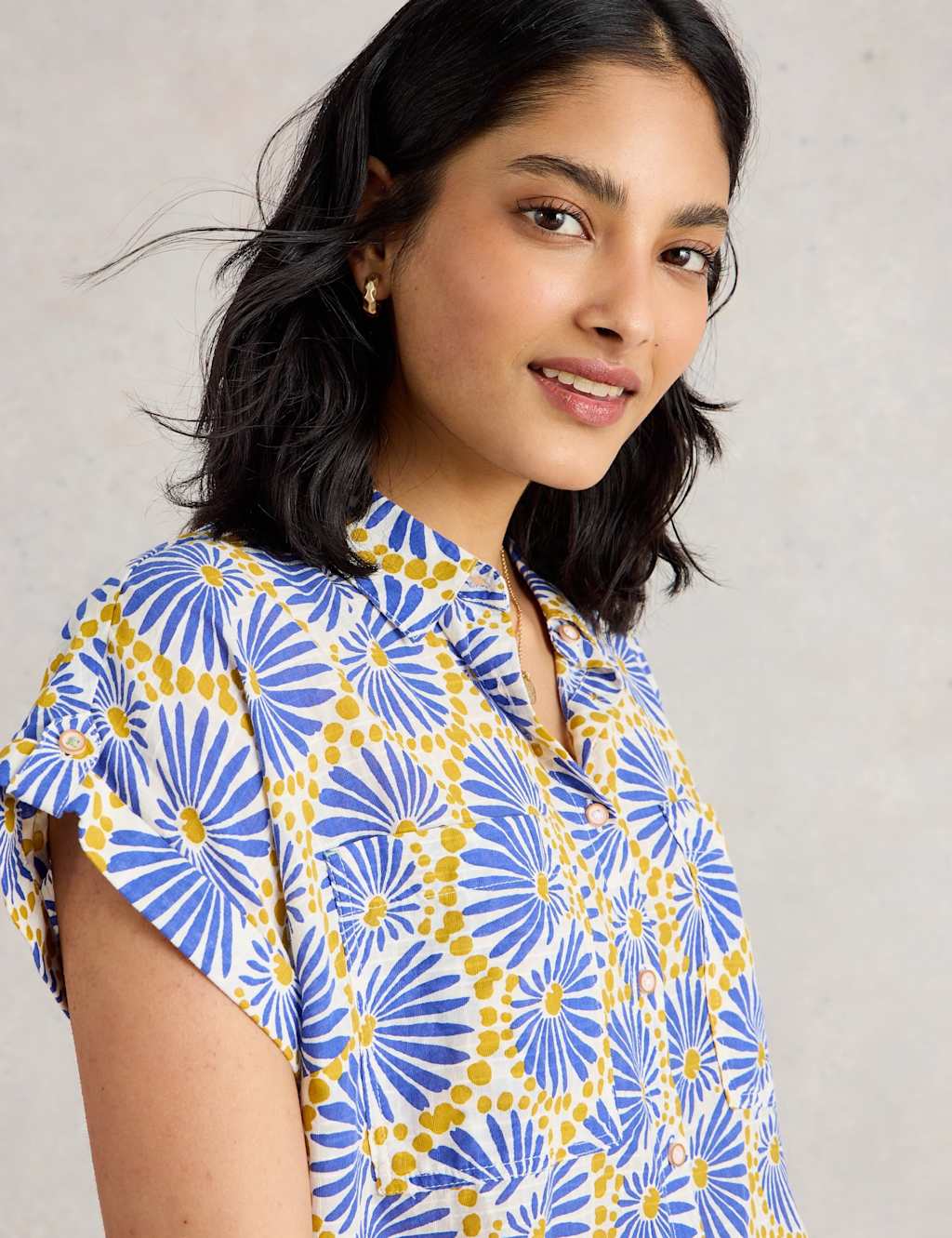 Pure Cotton Printed Button Through Shirt 5 of 6