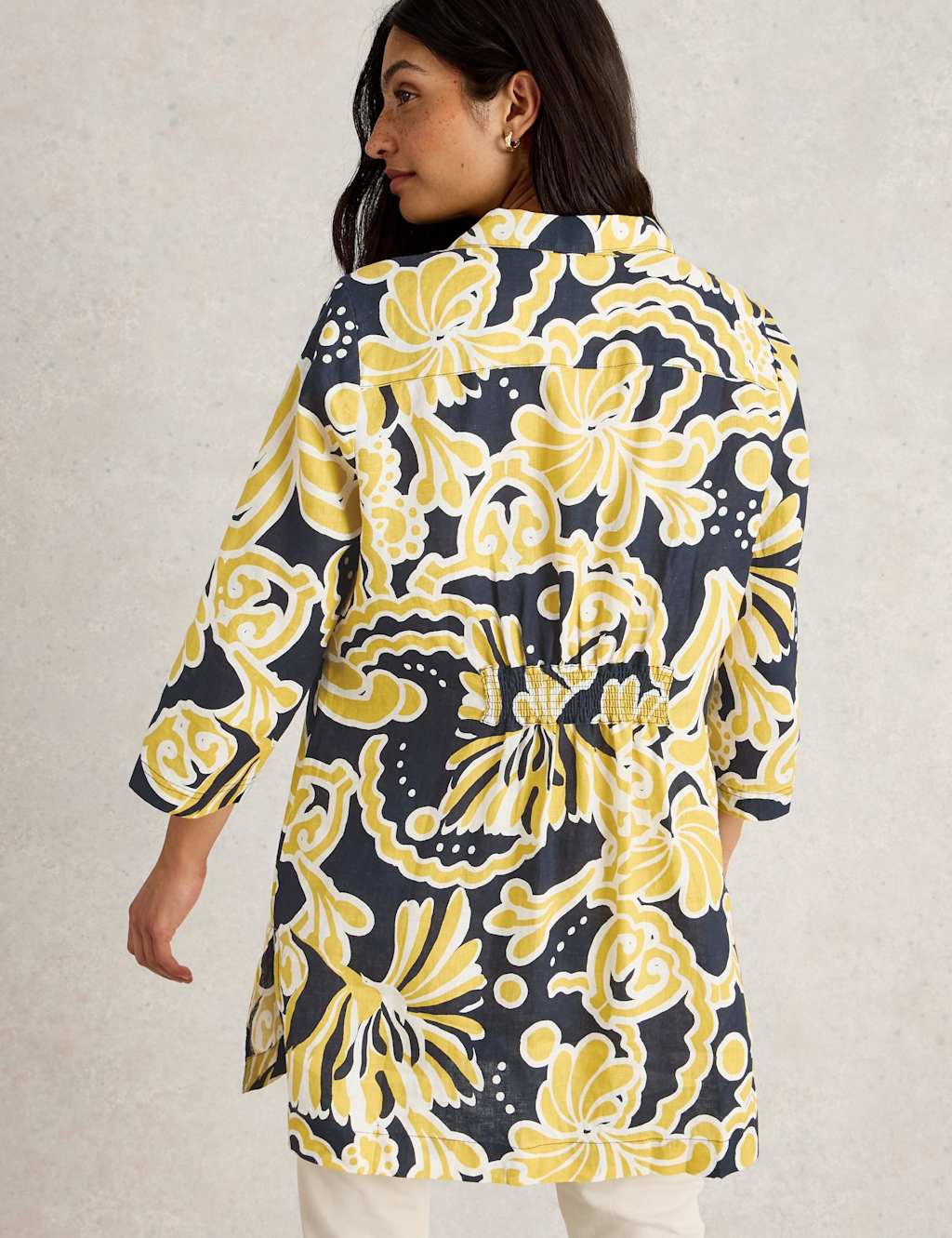 Pure Linen Printed Collared V-Neck Tunic 4 of 6