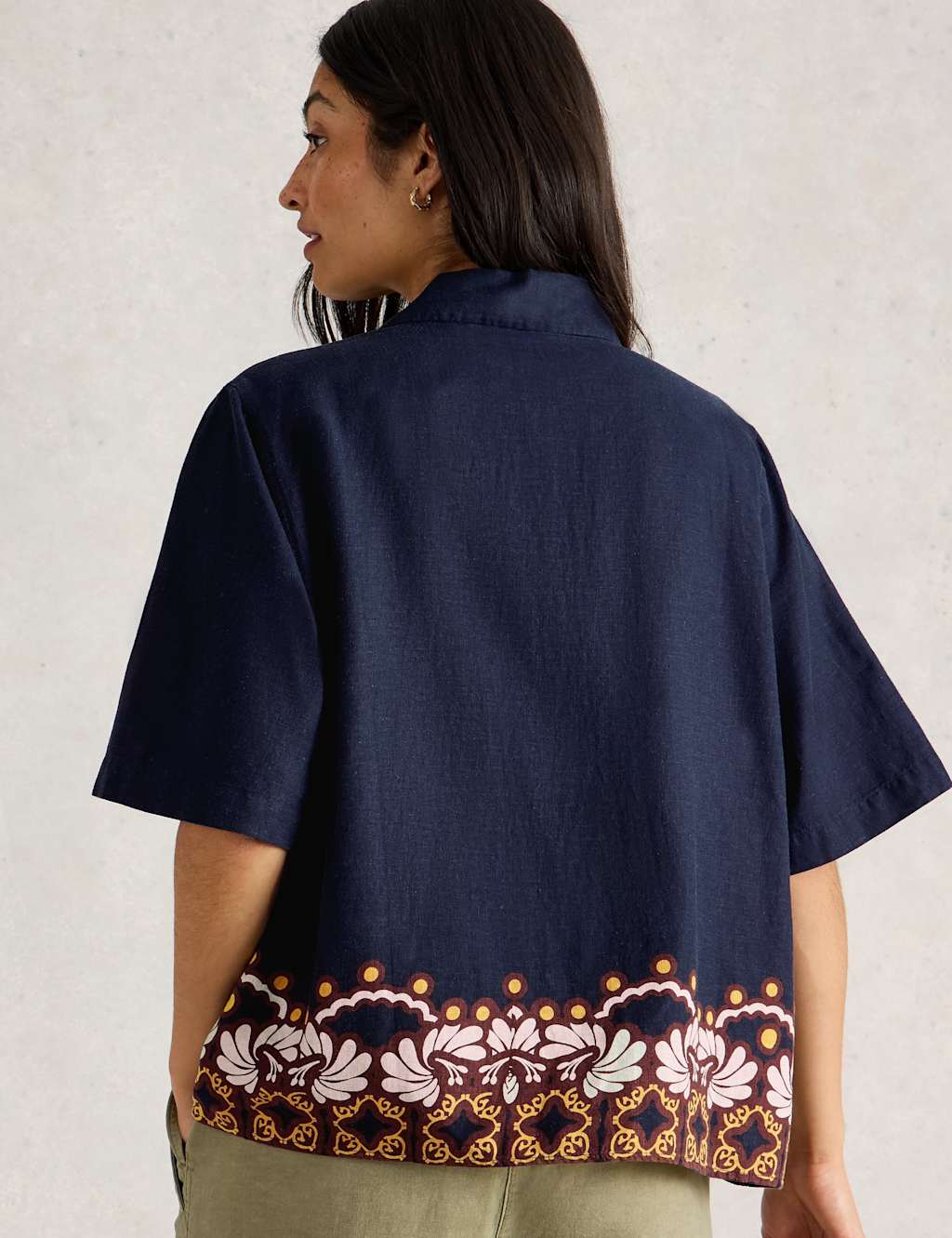 Linen Rich Printed Button Through Shirt 4 of 6