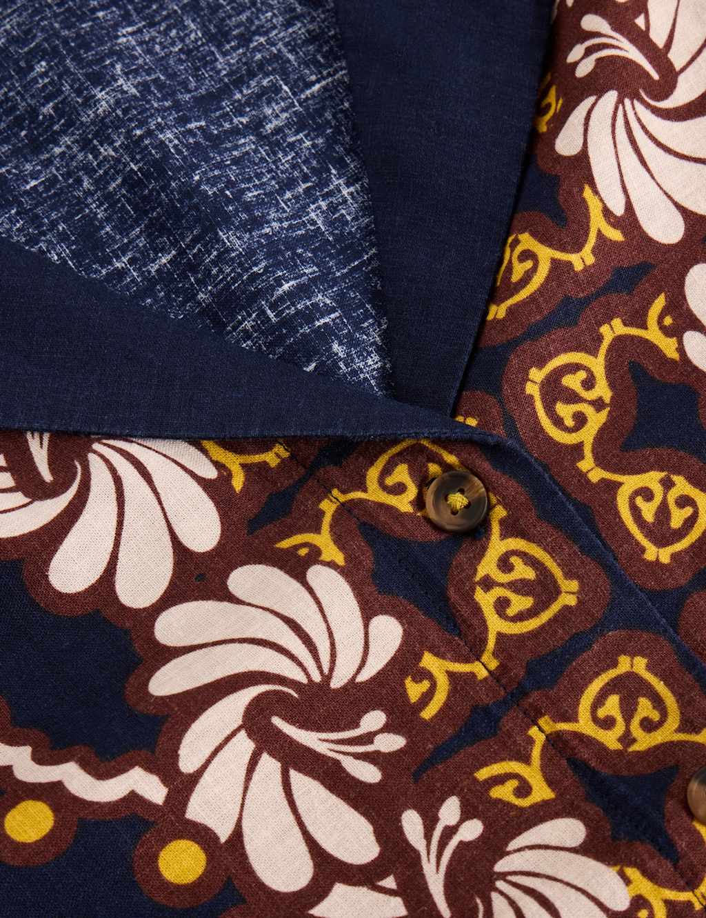 Linen Rich Printed Button Through Shirt 6 of 6
