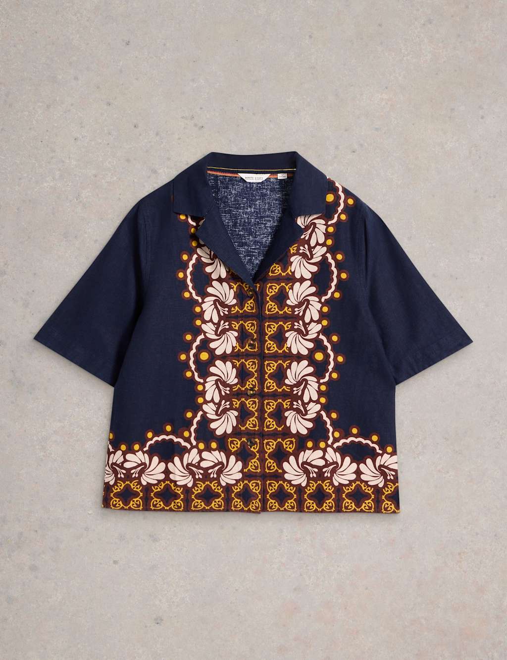 Linen Rich Printed Button Through Shirt 2 of 6