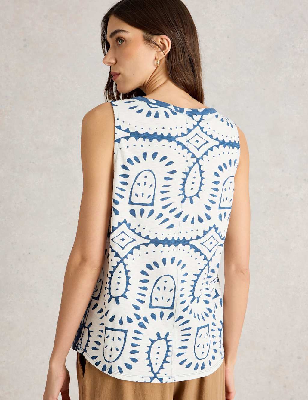 Pure Cotton Printed Notch Neck Vest 4 of 6