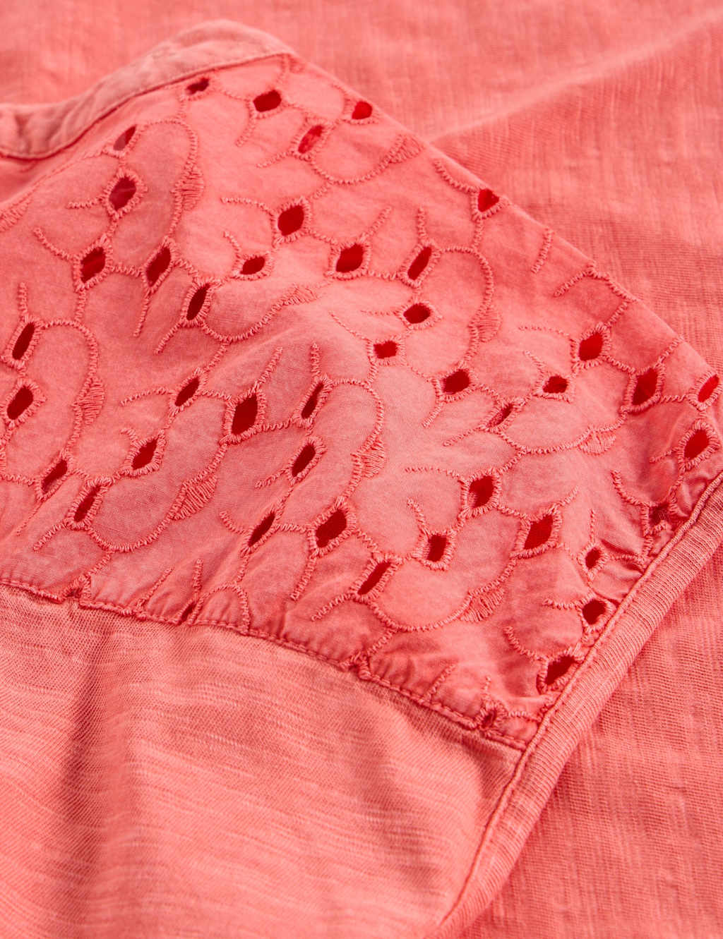 Pure Cotton Broderie Detail V-Neck Top 6 of 6