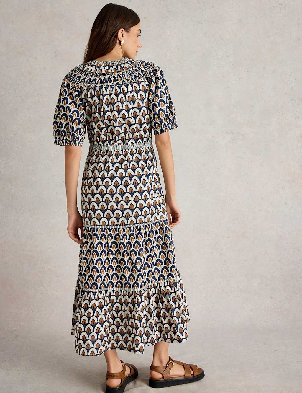 Pure Cotton Printed Midaxi Tiered Dress 3 of 6