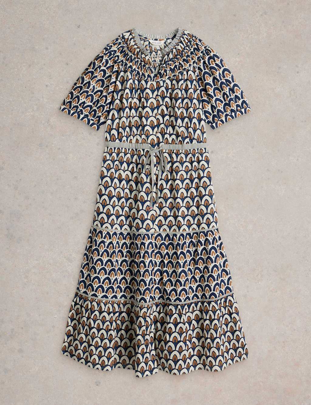 Pure Cotton Printed Midaxi Tiered Dress 2 of 6
