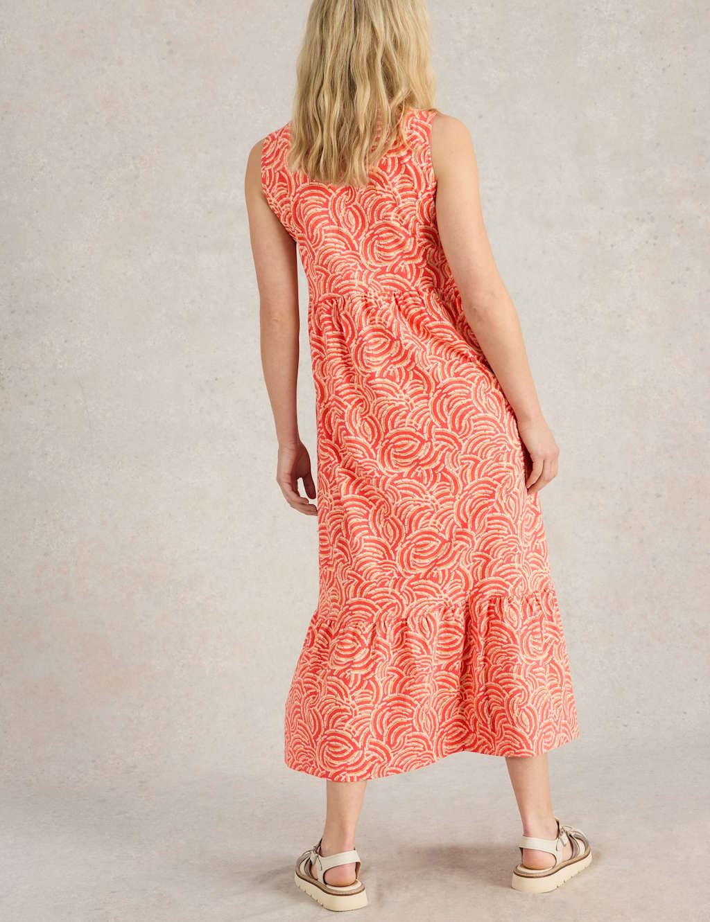 Jersey Printed V-Neck Midaxi Tiered Dress 3 of 6