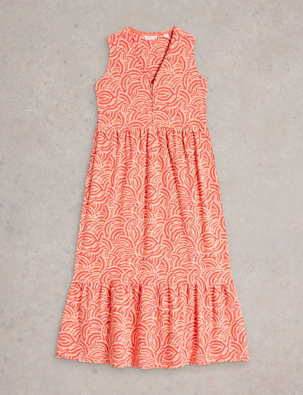Jersey Printed V-Neck Midaxi Tiered Dress 2 of 6