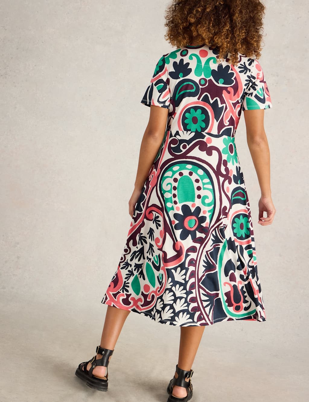 Jersey Printed Midi Shirt Dress 3 of 6