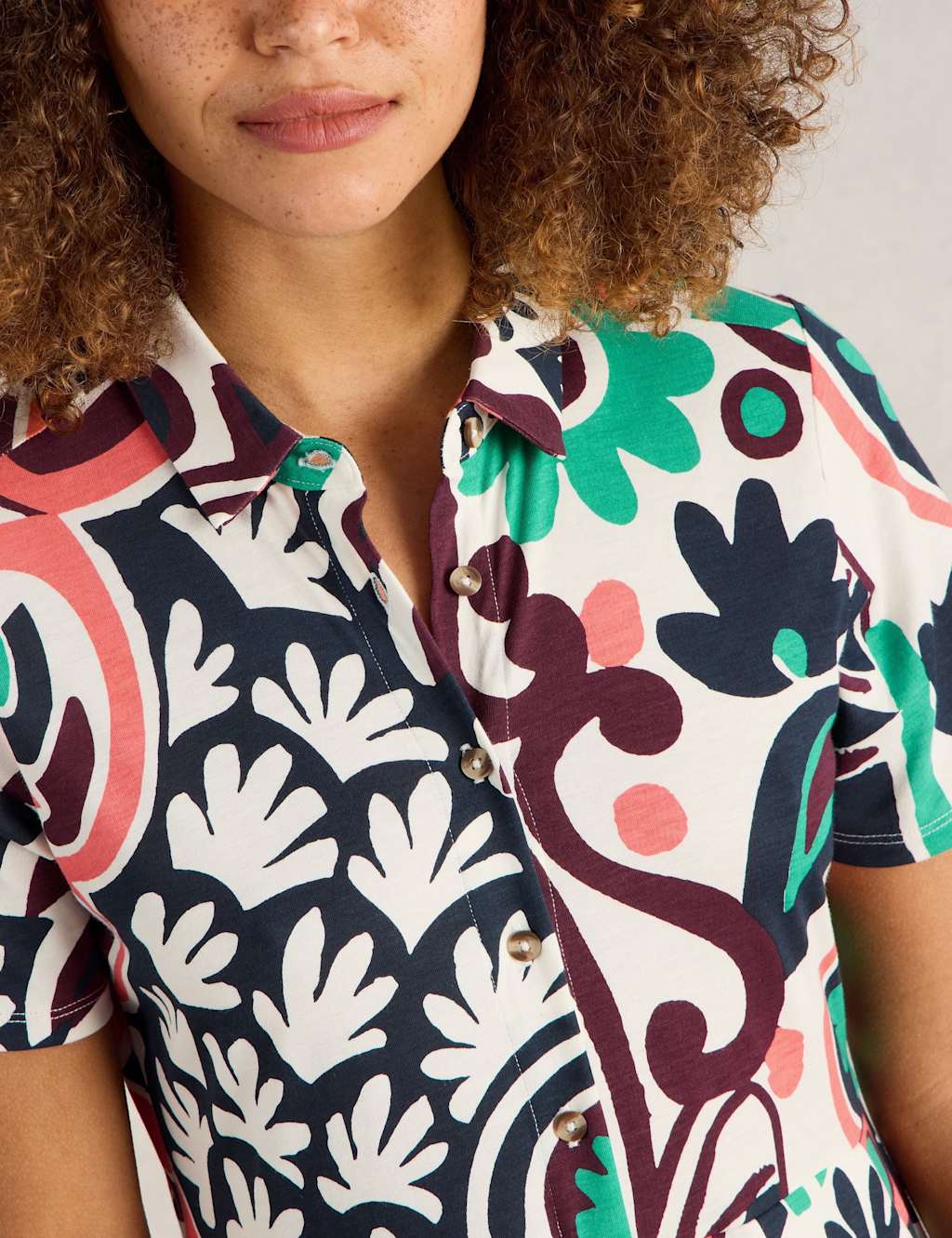 Jersey Printed Midi Shirt Dress 4 of 6