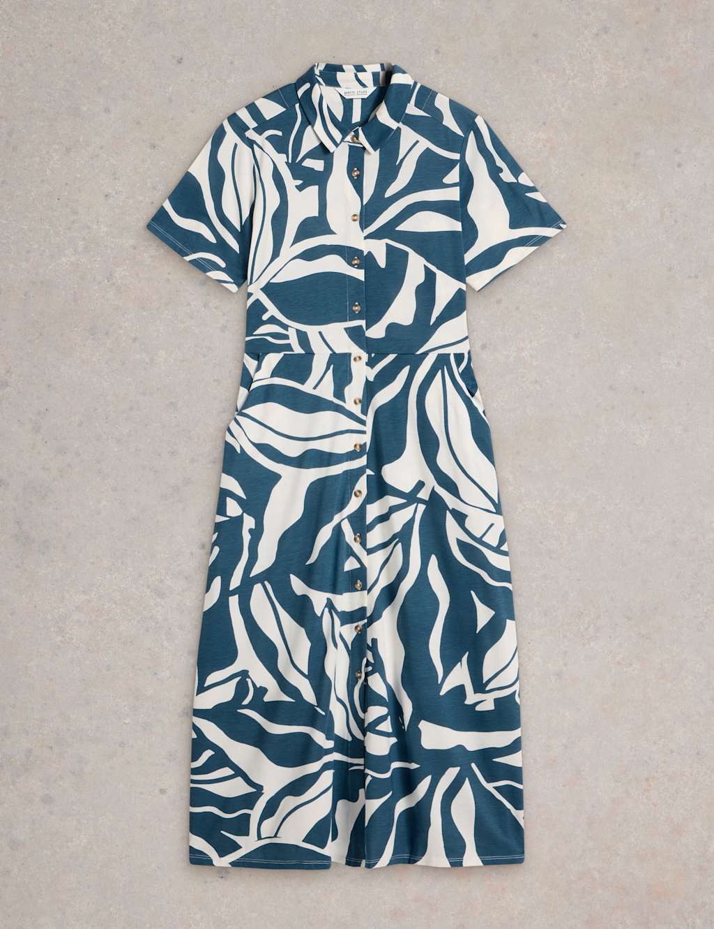 Jersey Printed Midi Shirt Dress 2 of 6