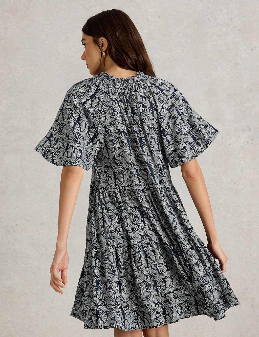 Printed Knee Length Tiered Dress 3 of 4
