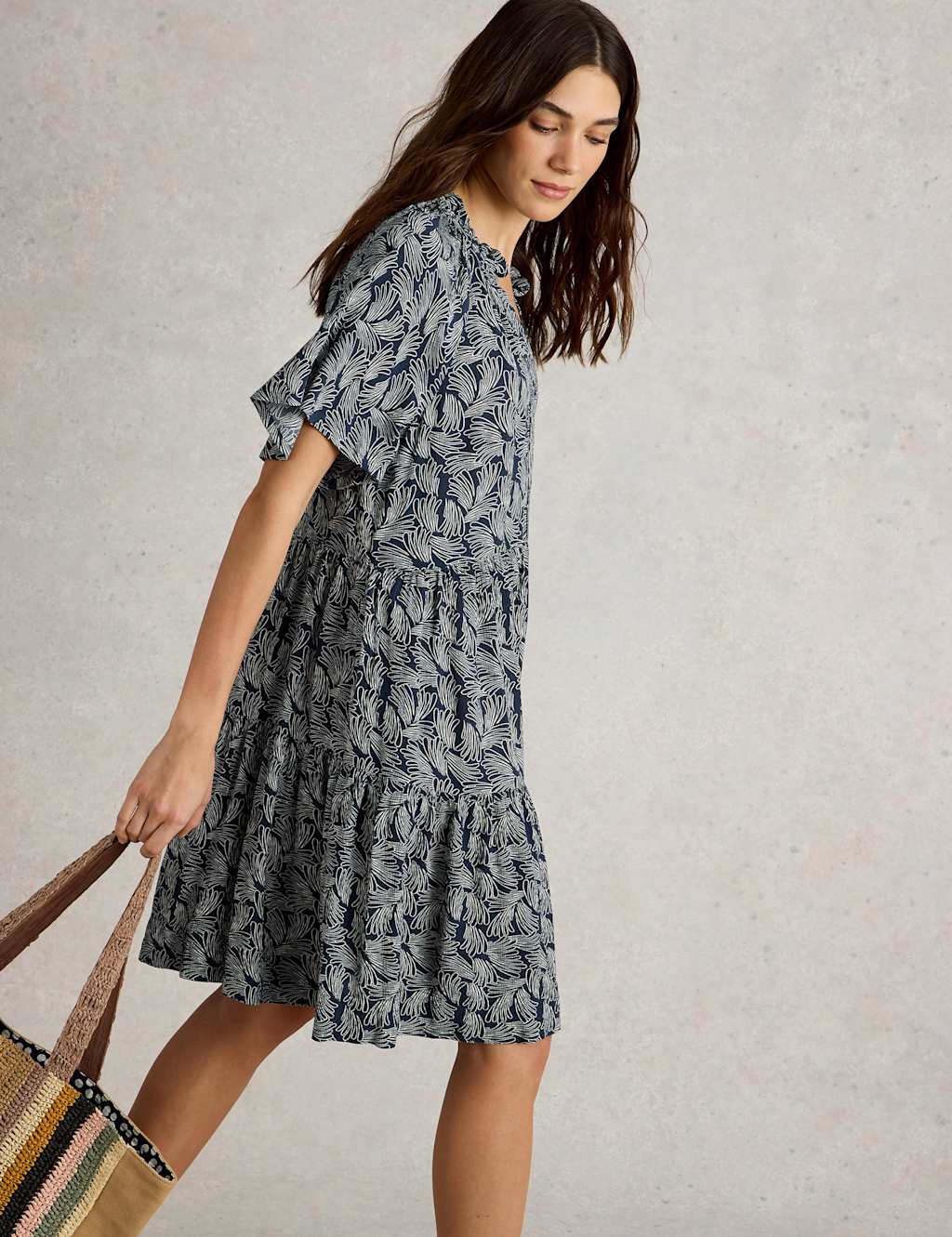 Printed Knee Length Tiered Dress 4 of 4