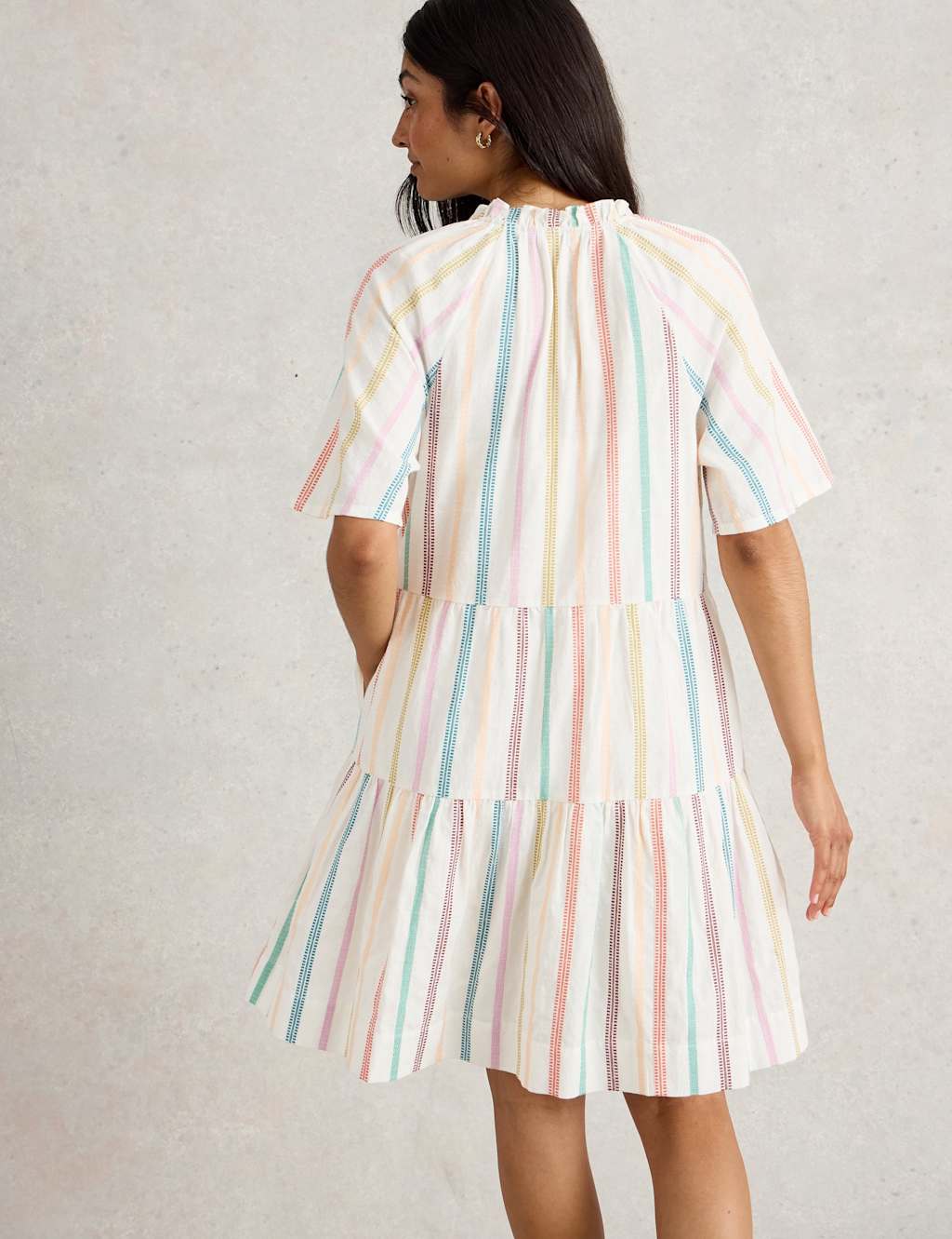 Pure Cotton Striped Tiered Dress 4 of 6