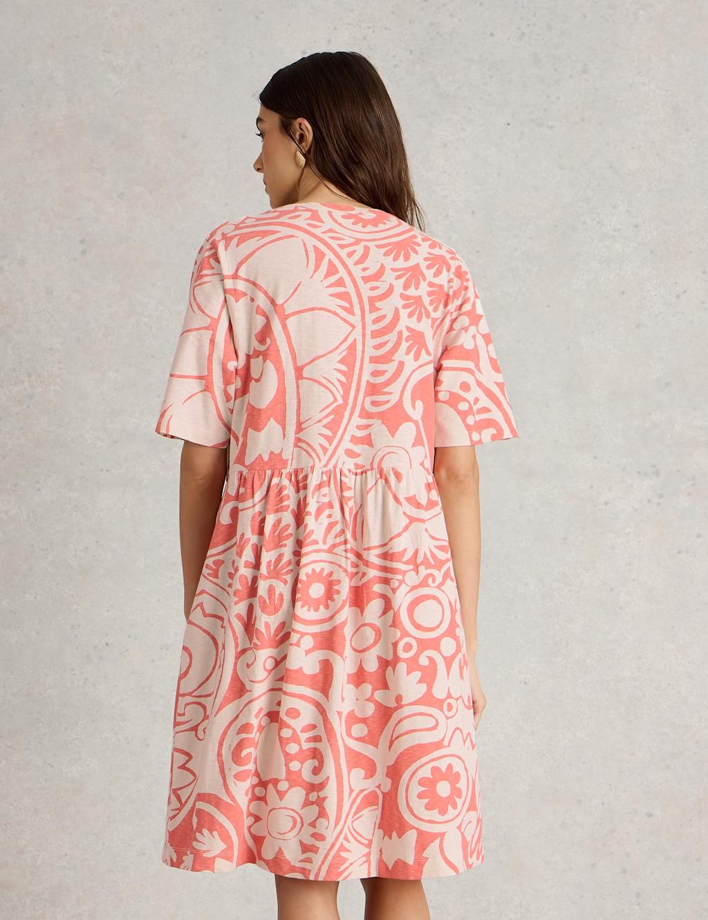 Jersey Printed V-Neck Shift Dress 4 of 6