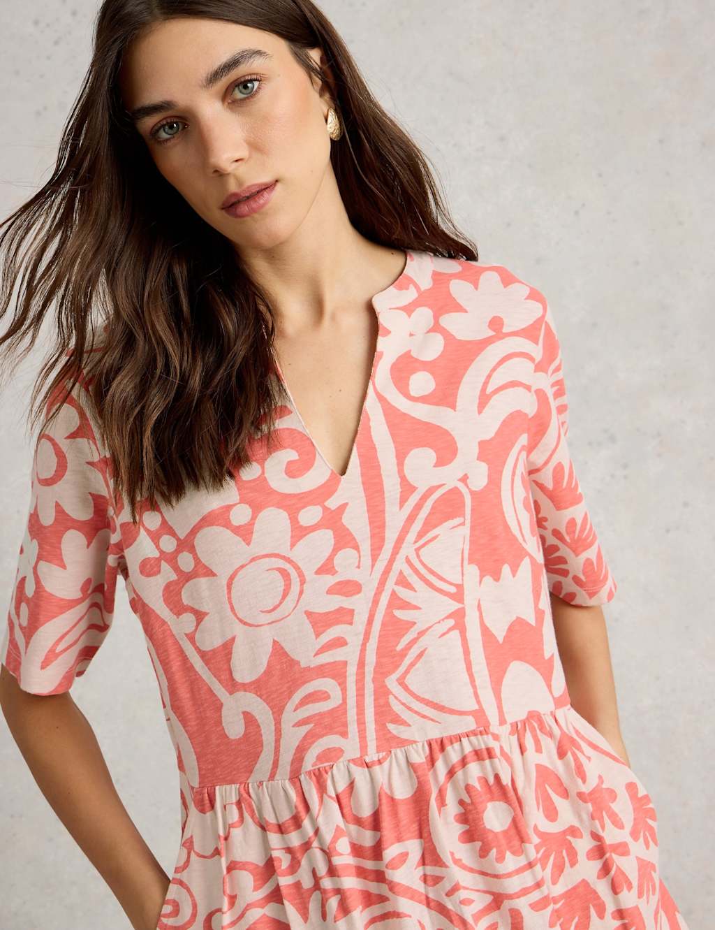 Jersey Printed V-Neck Shift Dress 5 of 6