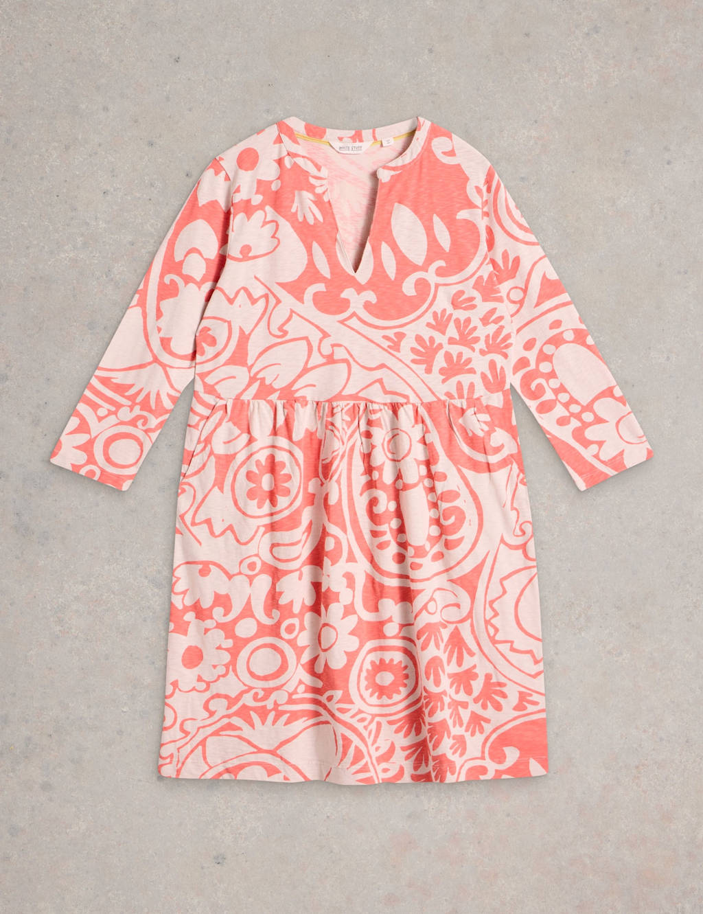 Jersey Printed V-Neck Shift Dress 2 of 6