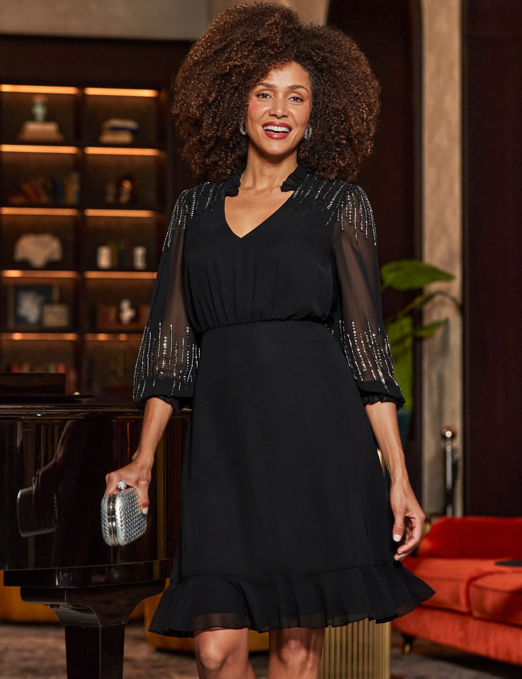 Black flare dress plus size outlet
