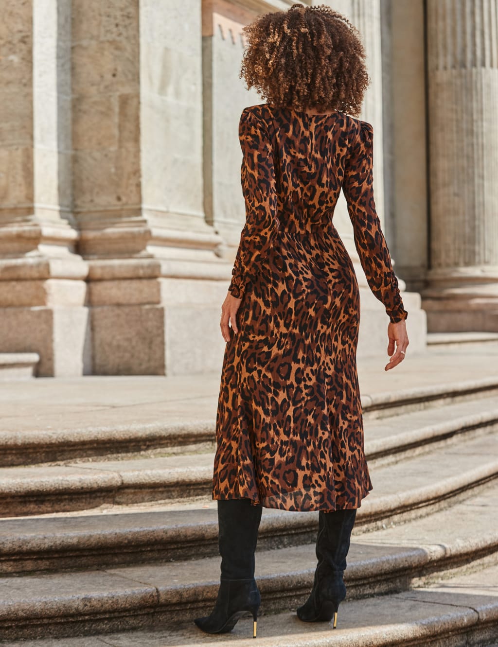 Leopard print tiered dress store