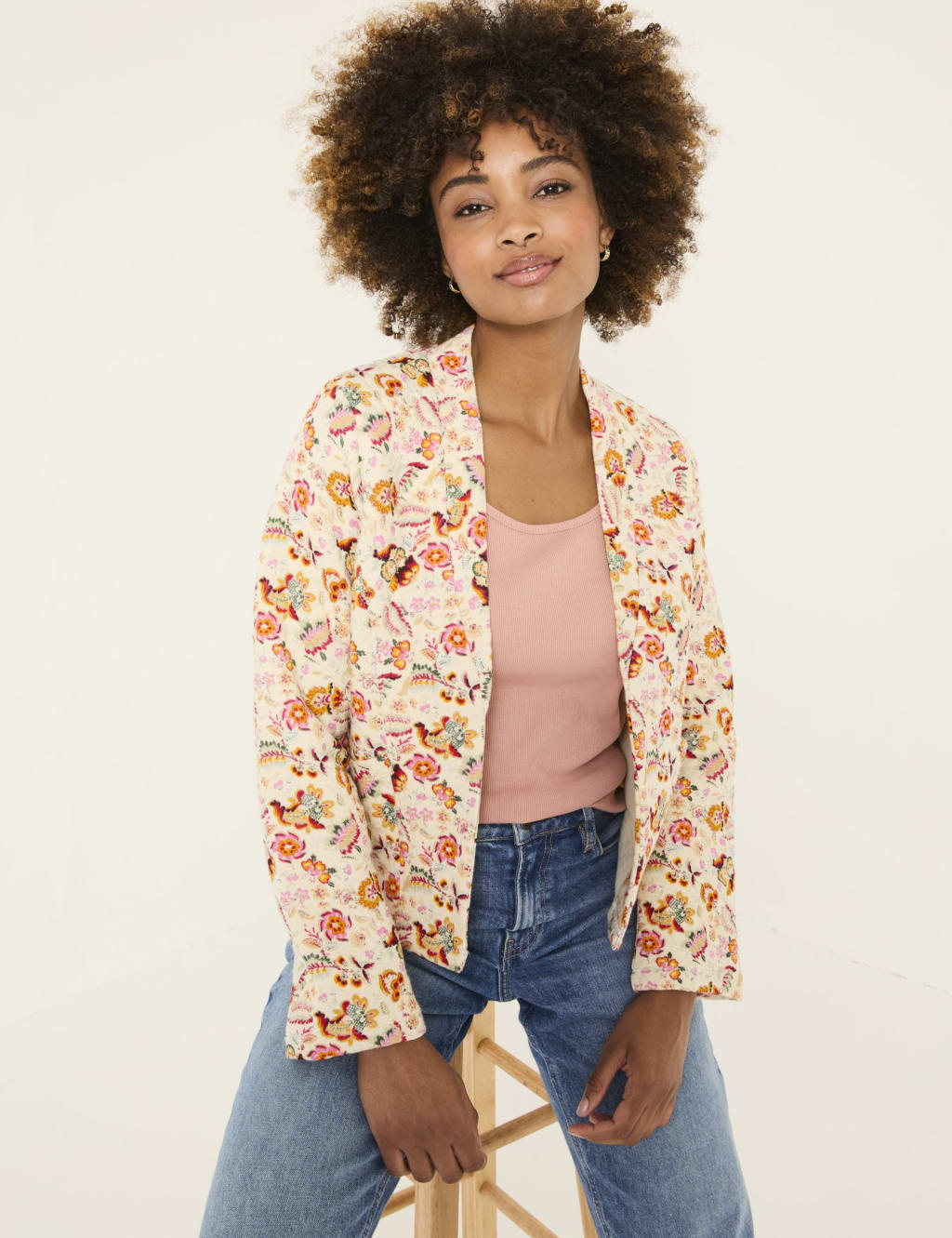 Pure Cotton Floral Quilted Jacket 5 of 5