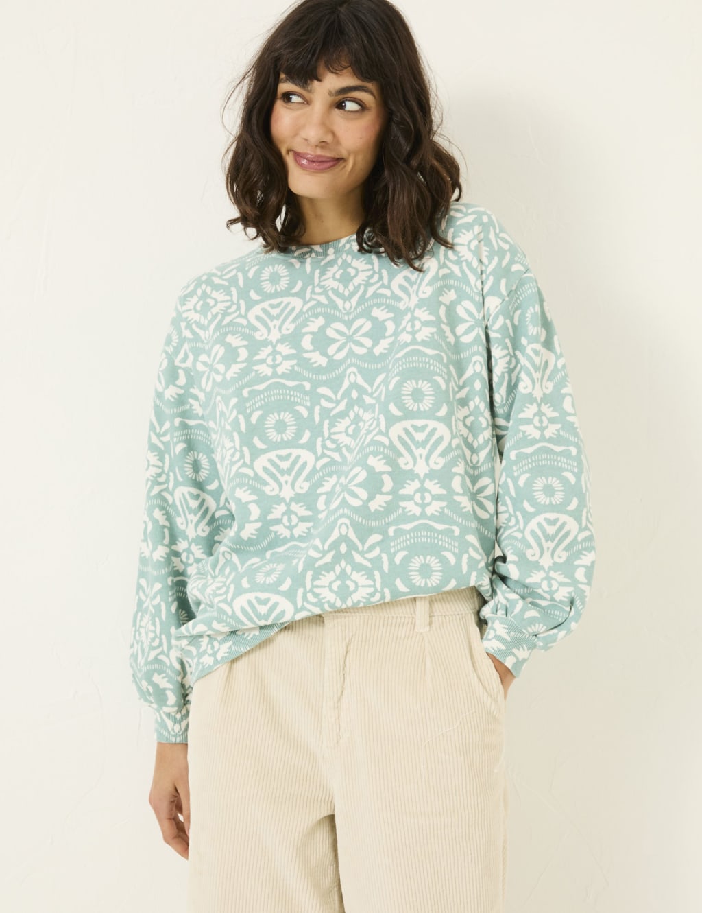 Cotton Rich Printed Sweatshirt 1 of 5