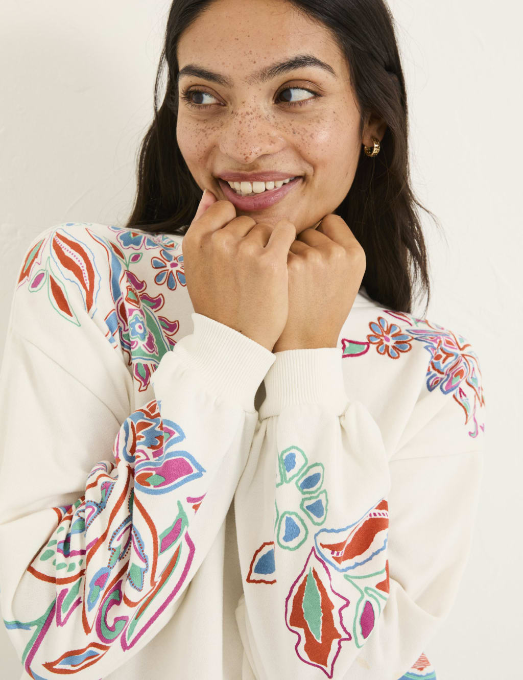 Cotton Rich Embroidered Crew Neck Sweatshirt 4 of 5