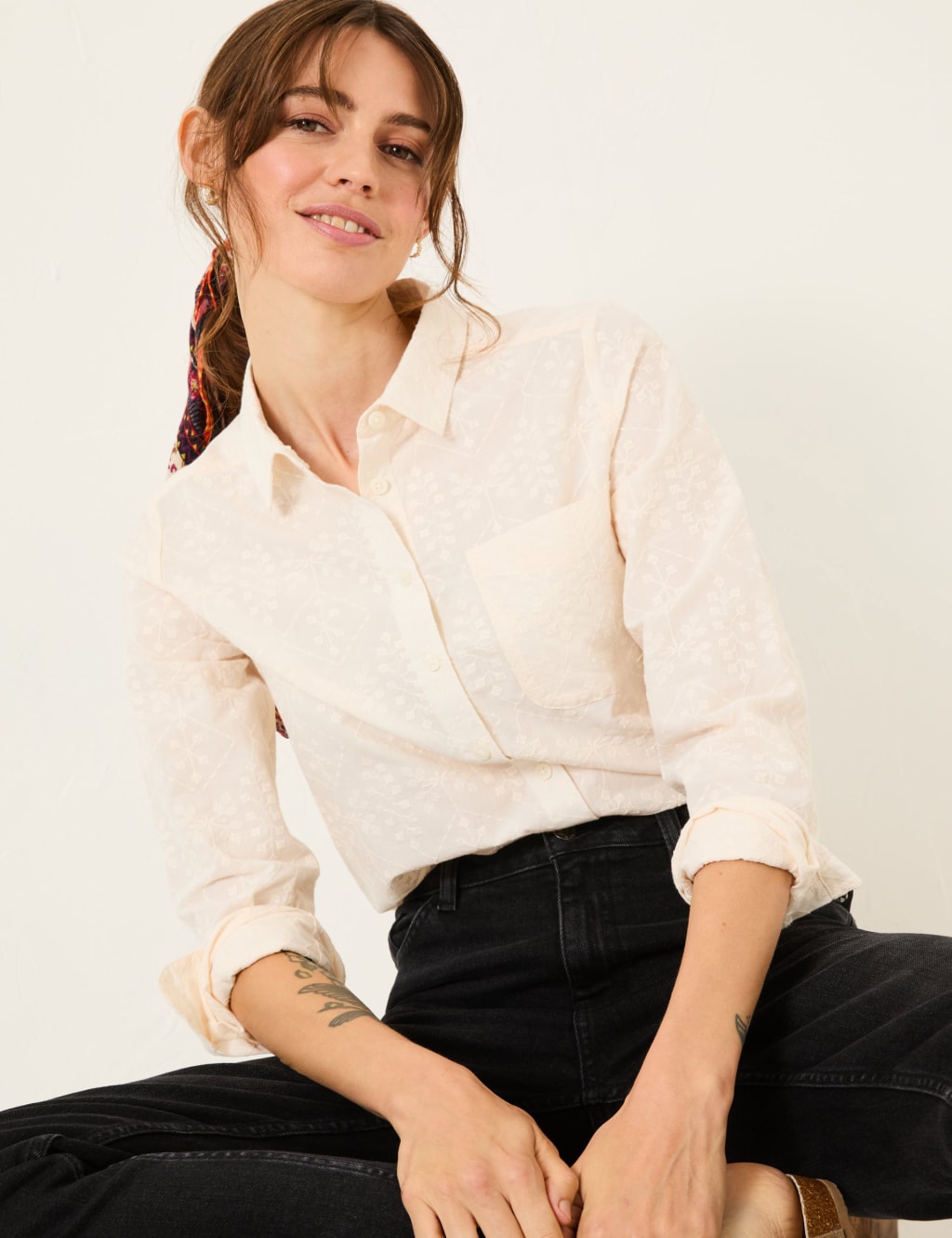 Pure Cotton Embroidered Shirt 4 of 5