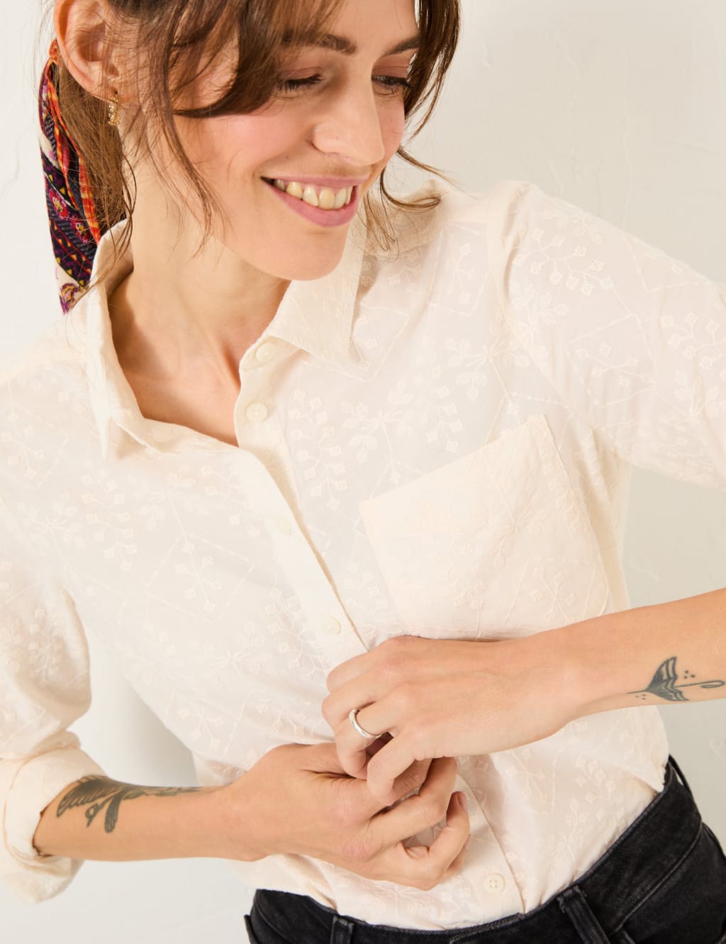 Pure Cotton Embroidered Shirt 5 of 5