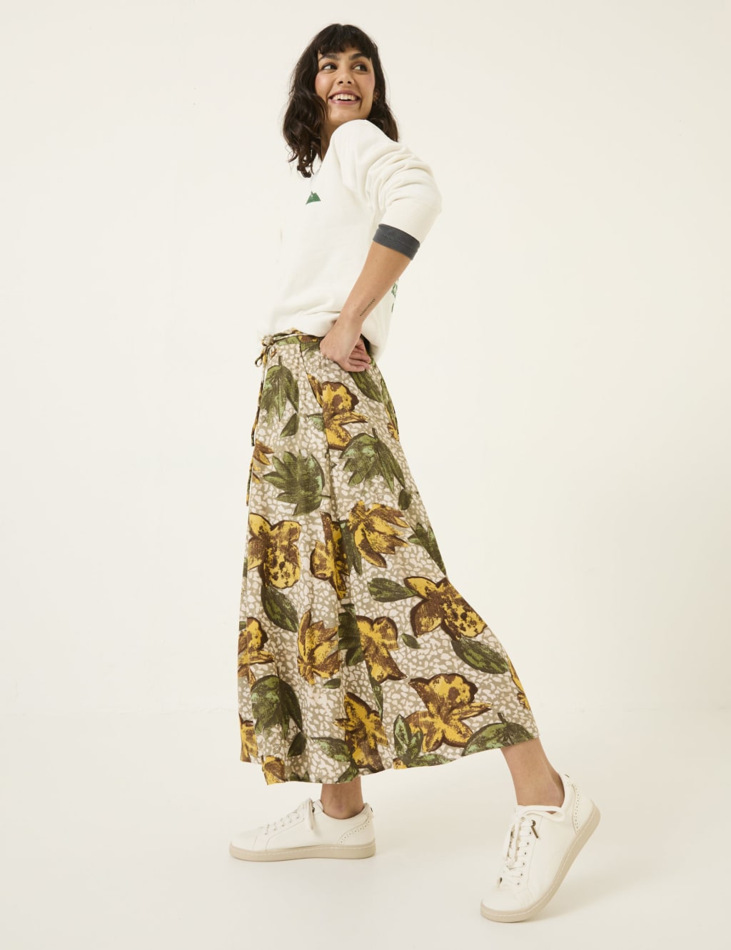 Printed Midi Wrap Skirt 1 of 5