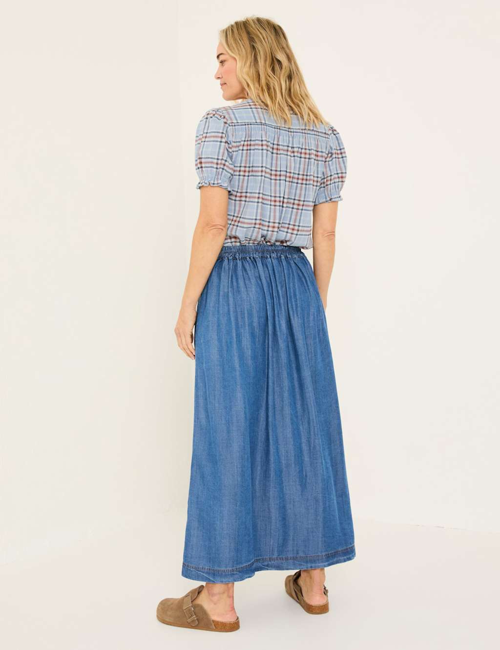 Pure Lyocell Denim Midi Skirt 3 of 5