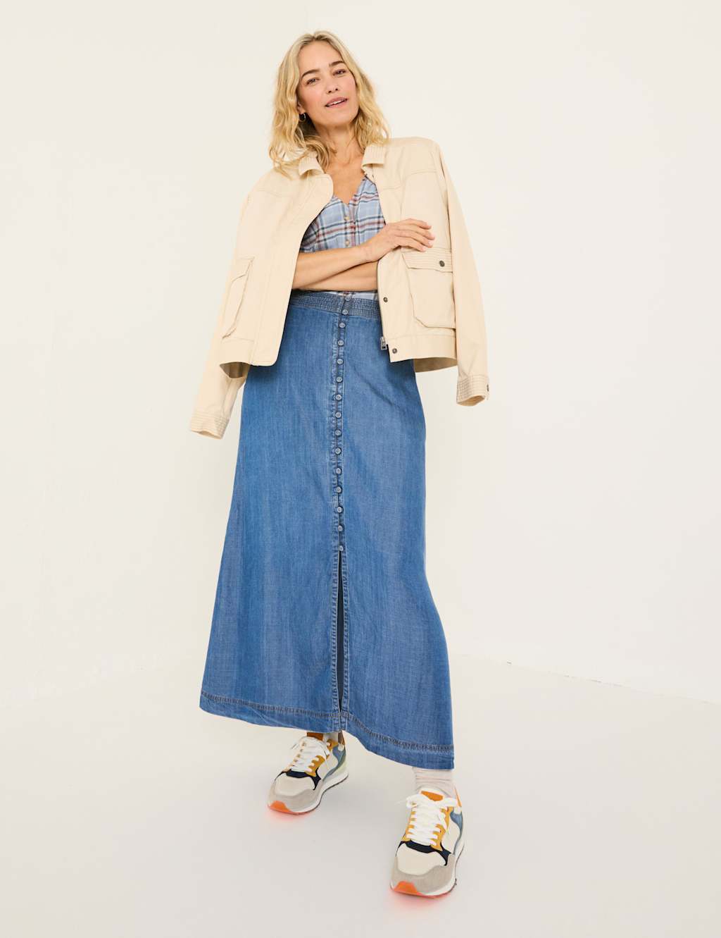Pure Lyocell Denim Midi Skirt 5 of 5